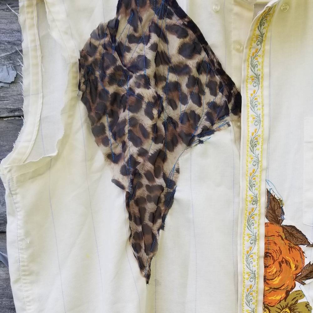 Vintage Floral Boho Shirt Dress Upcycled - Picture 6 of 6
